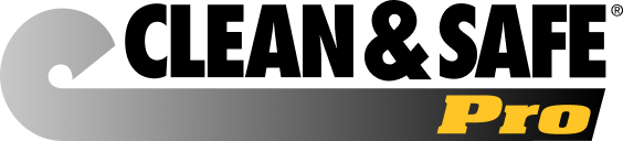 Clean & Safe Pro™ logo with a gray wave element, embodying the Story SurfaceGuard brand's exceptional work.